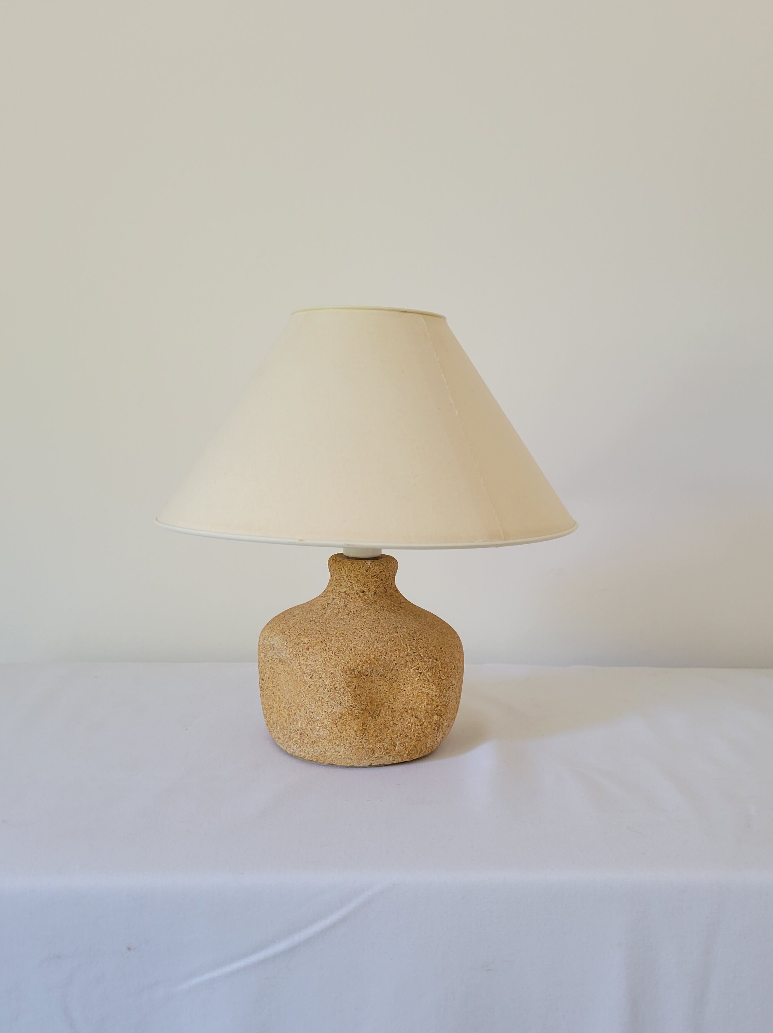 Reconstituted stone bedside lamp
