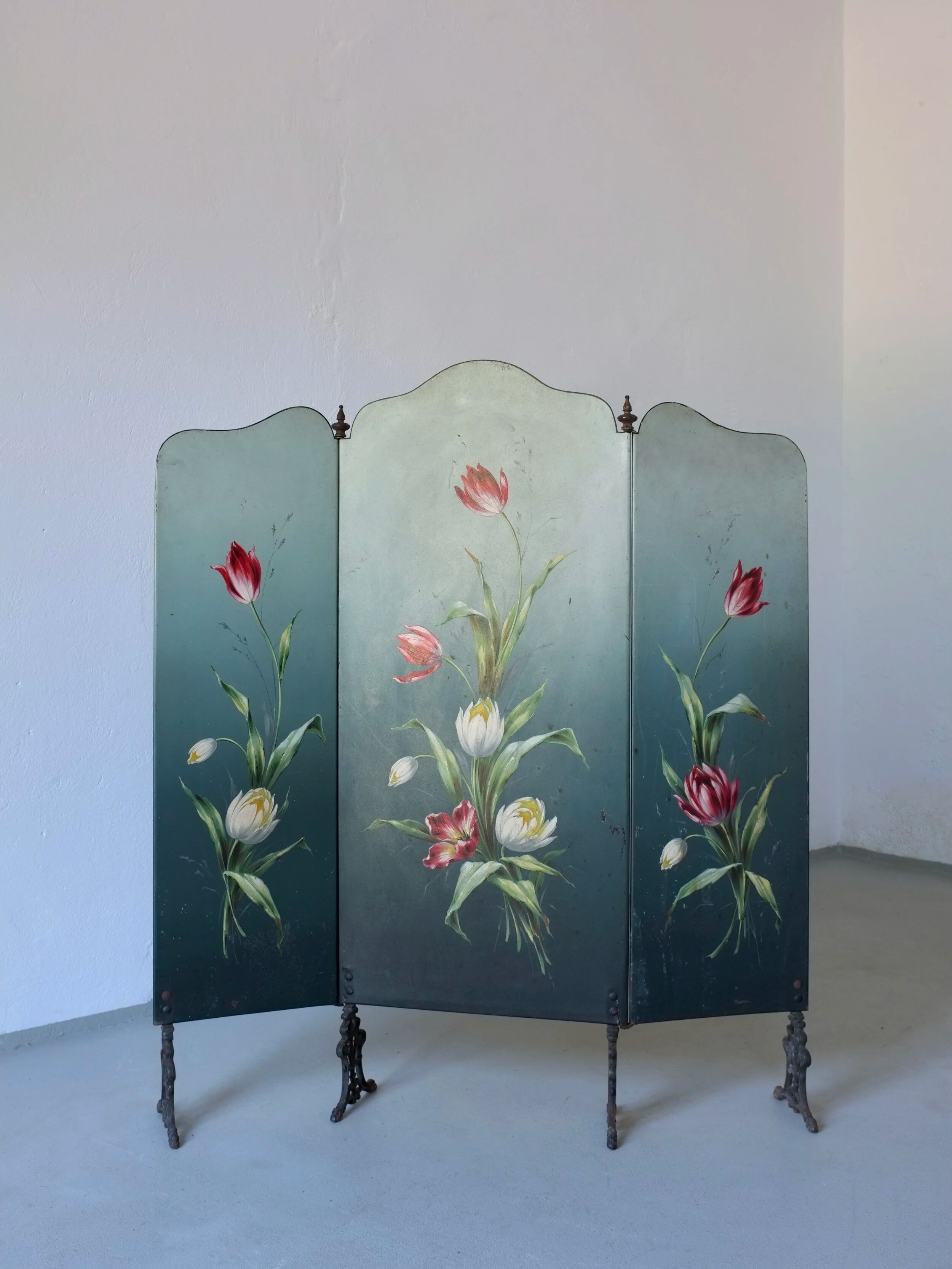 Art Nouveau hand-painted fireplace screen | 1920s