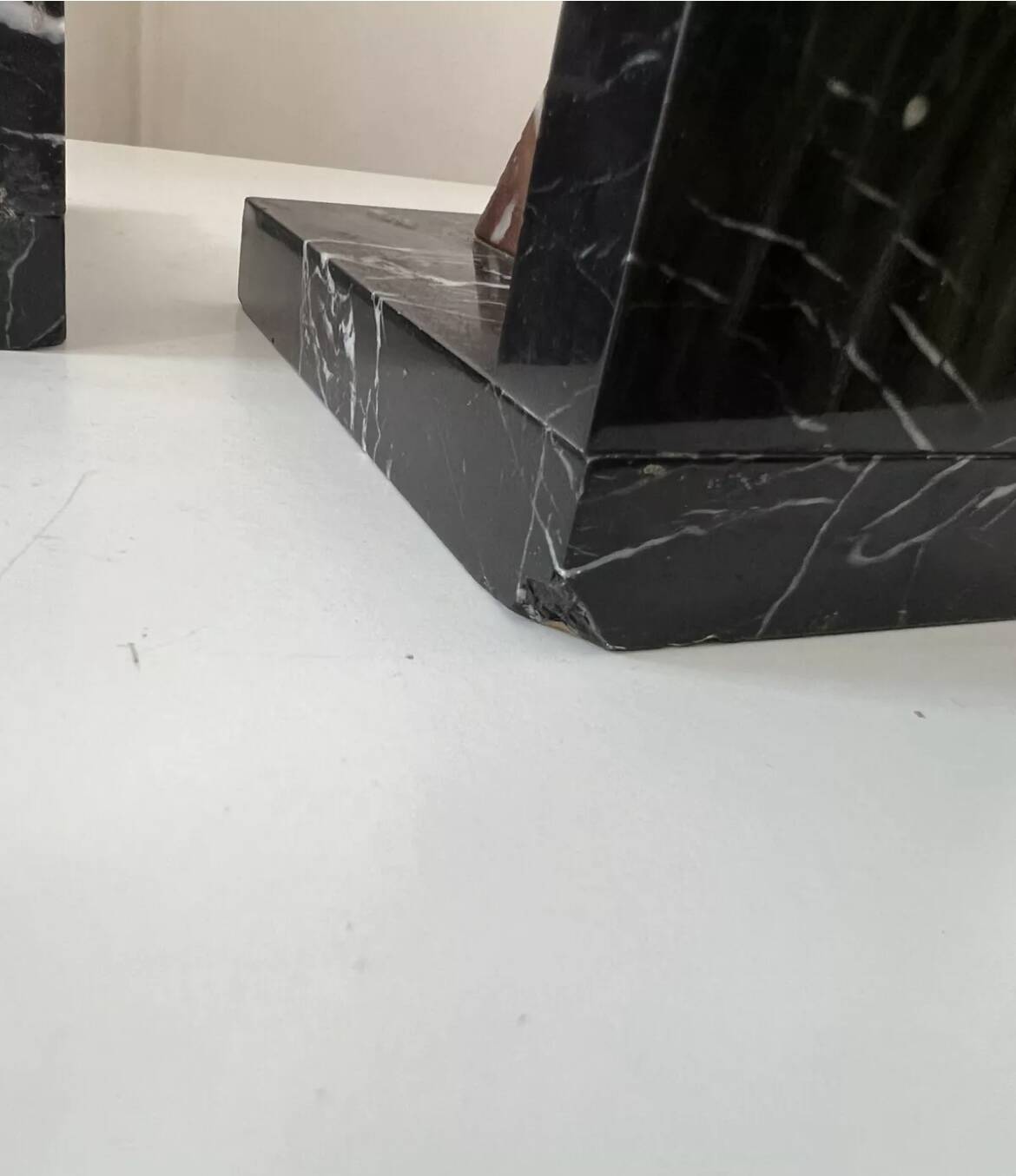 Pair of Art Deco marble bookends