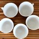 5 cups and saucers vichy 1950