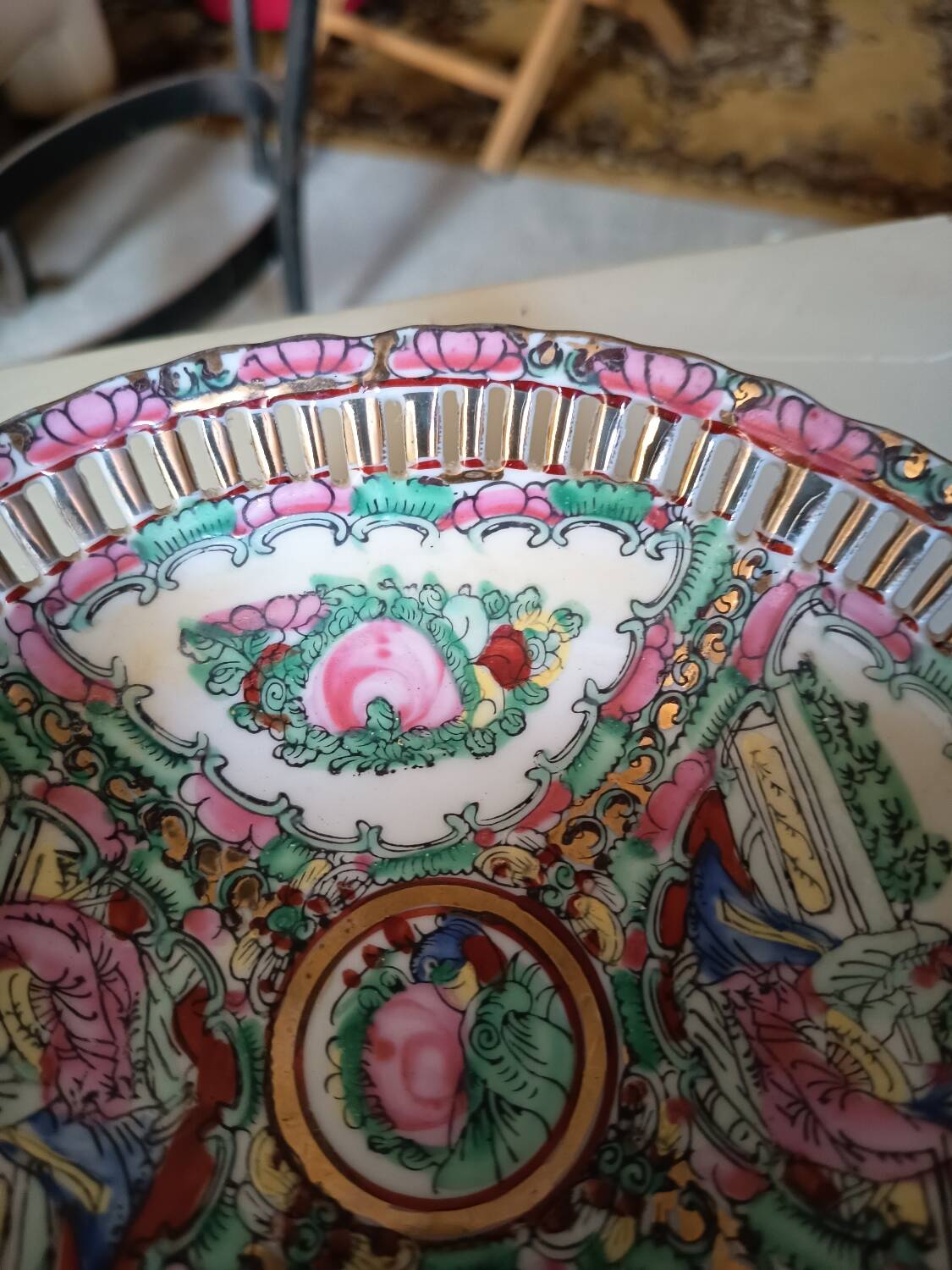 Openwork Chinese porcelain bowl