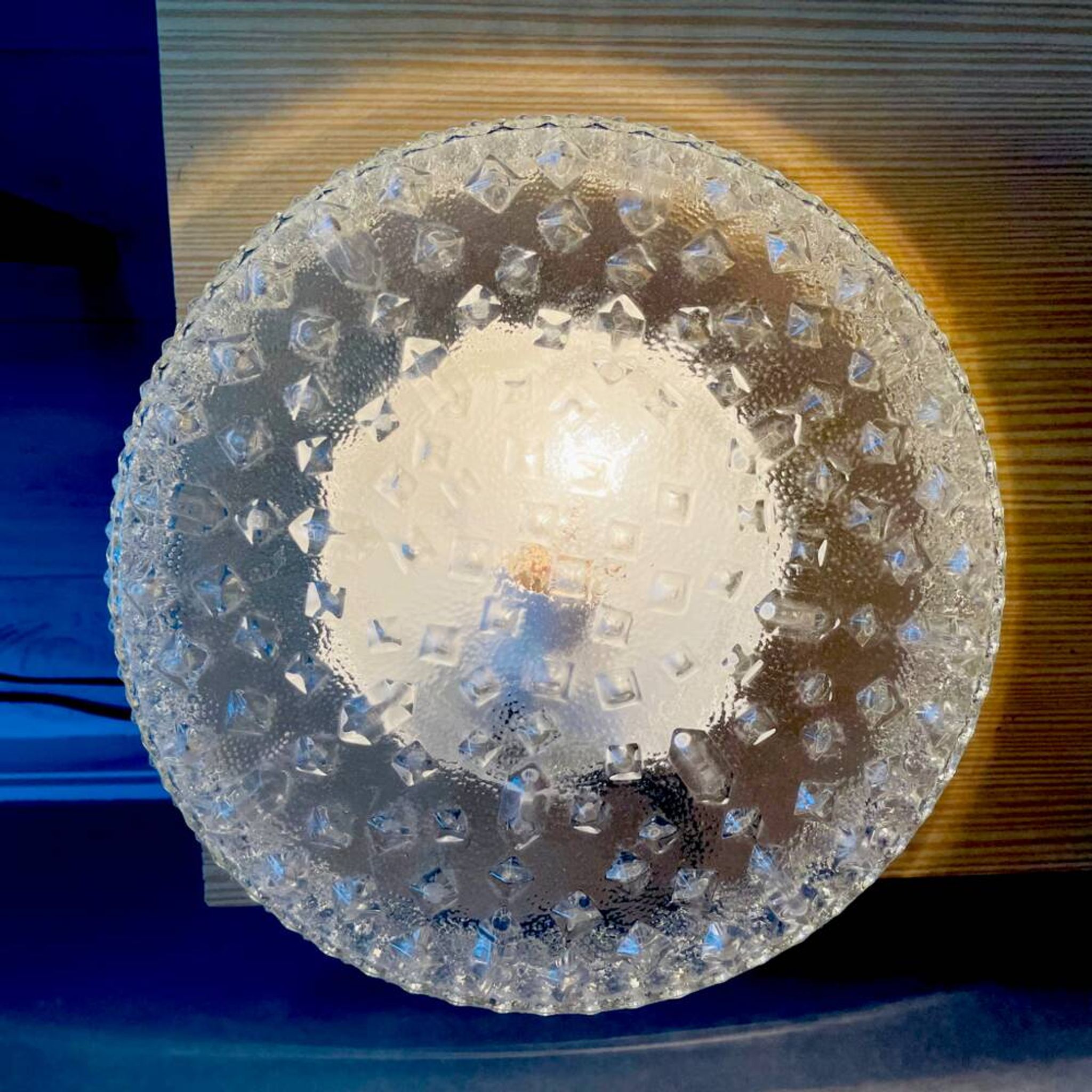 Applique murale encastrée en verre rond par paire