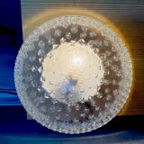 Pair round glass flush mount wall sconces