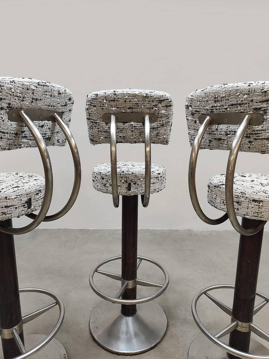 Vintage Italian design bar stools Bouclé Pedrali 1970