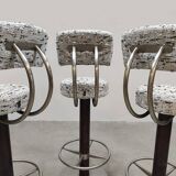 Vintage Italian design bar stools Bouclé Pedrali 1970