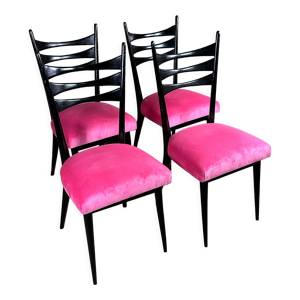 Chaises vintage en bois - velours