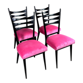 Vintage chairs 60'S Italy in wood and velvet