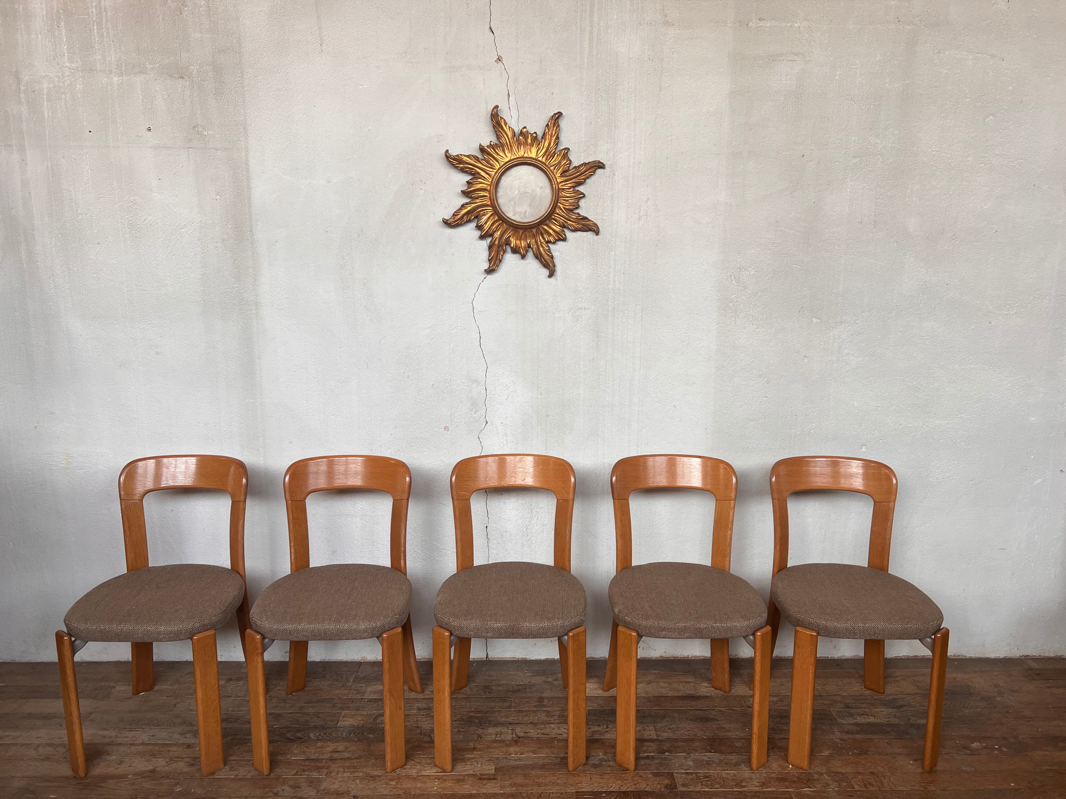 Series of 5 chairs Bruno Rey design Swiss made 1970