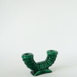 slip candle holder, Green, St Clément, 1960