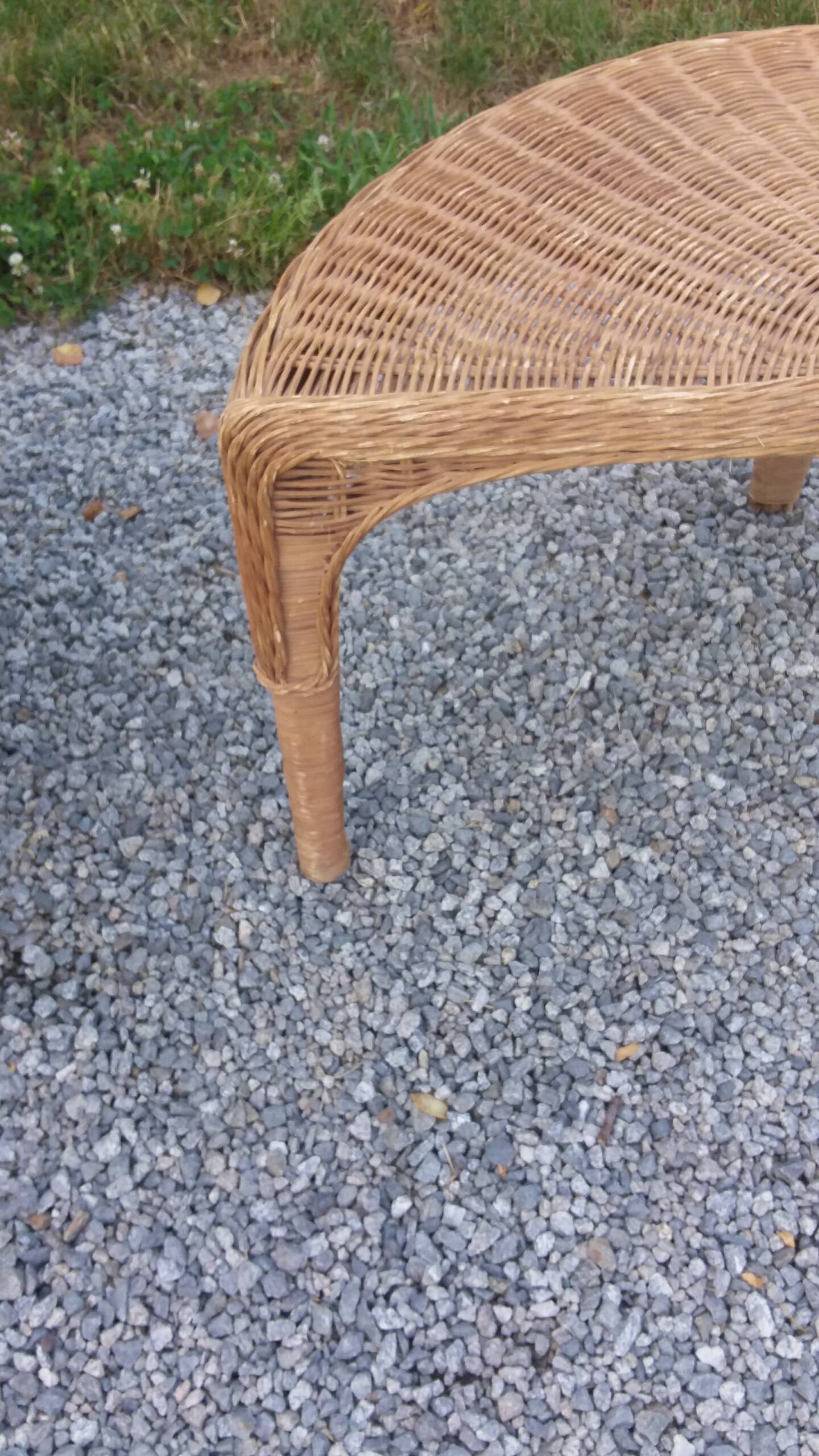 Rattan armchair and rattan coffee table from the 70s