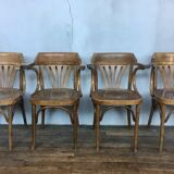 4 bistro armchairs in curved wood