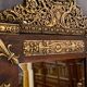 Mirror pediment nineteenth Neo classical decoration antique character brass on wood