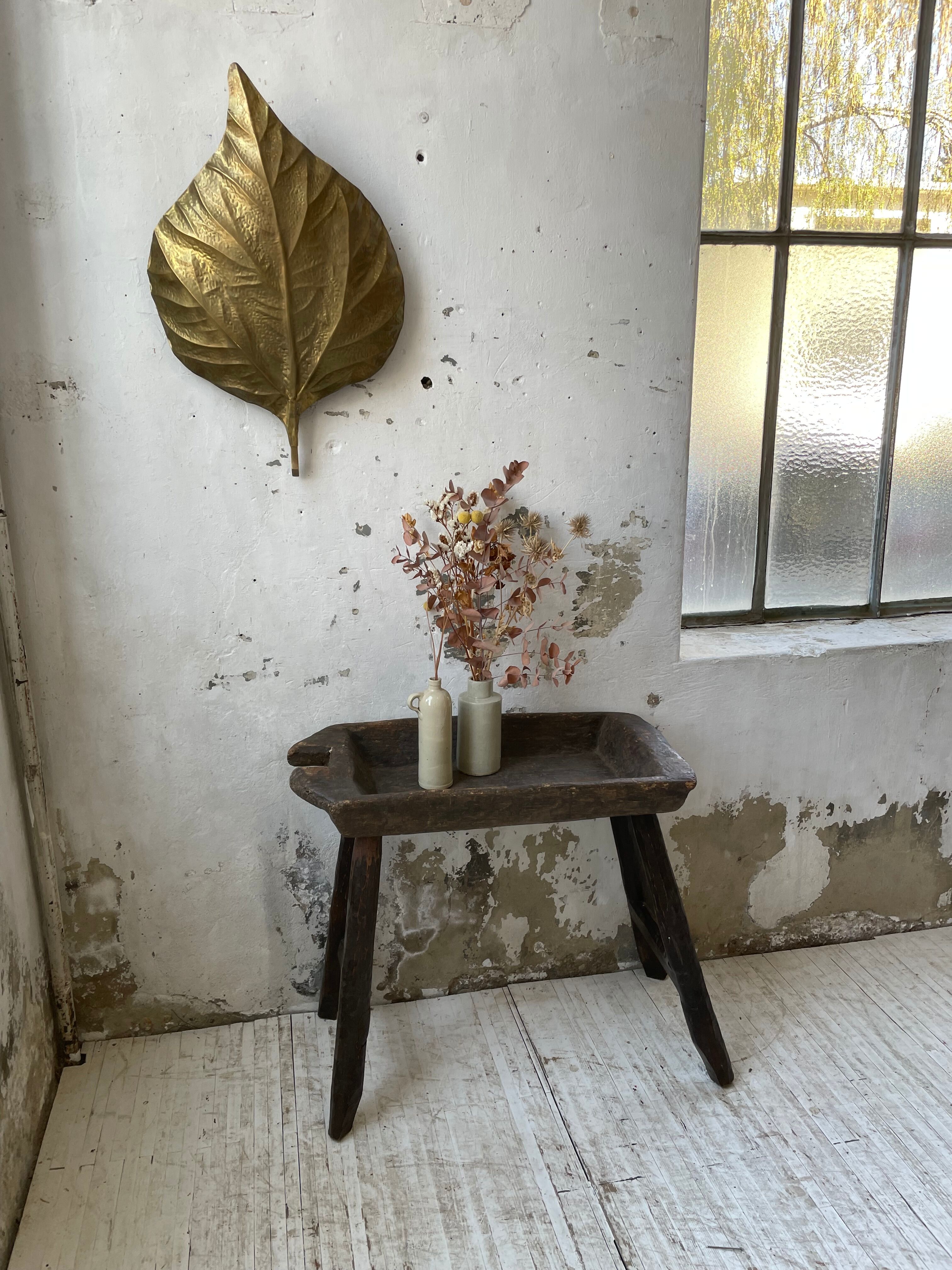 Brutalist solid wood console