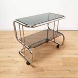 70s aluminum server and double smoked glass trays