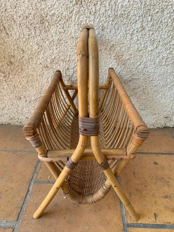 Rattan and wicker magazine racks - 1960s/70s