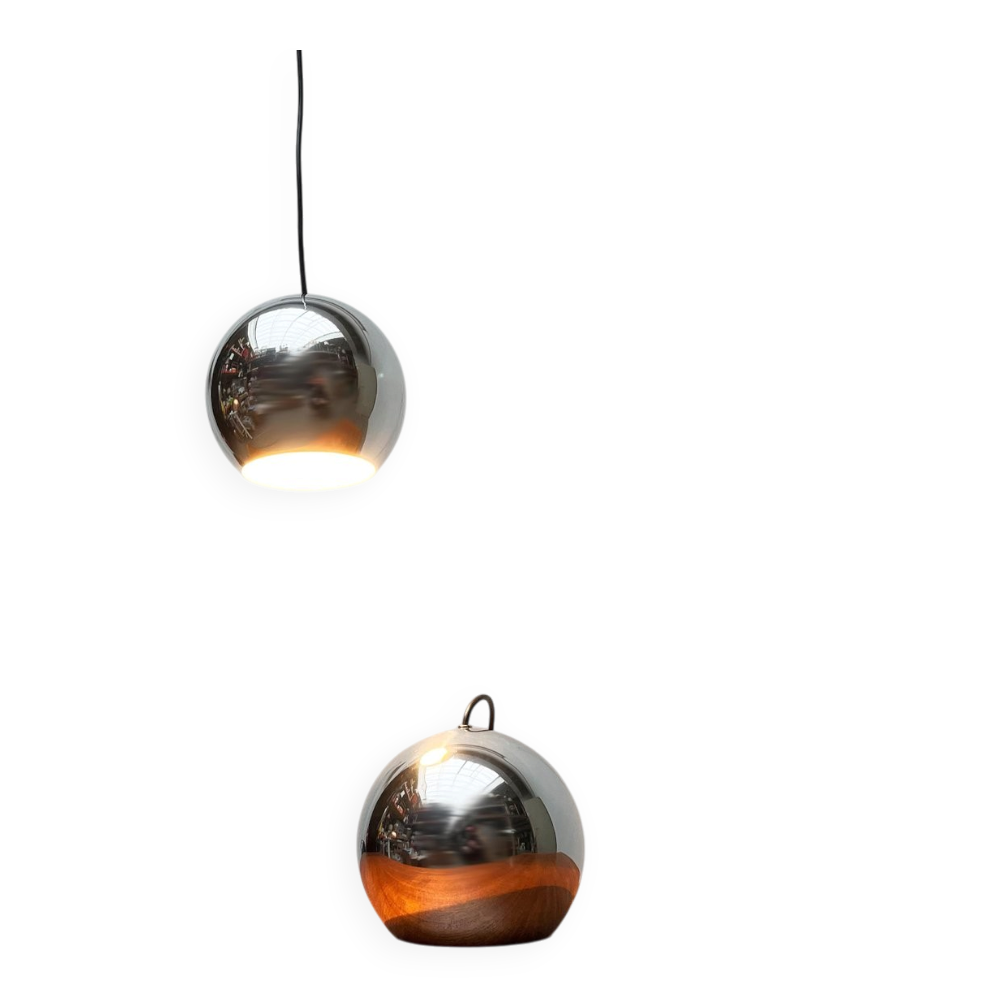 Mid-century modern space age pendant lamps, 1960s, set of 2.