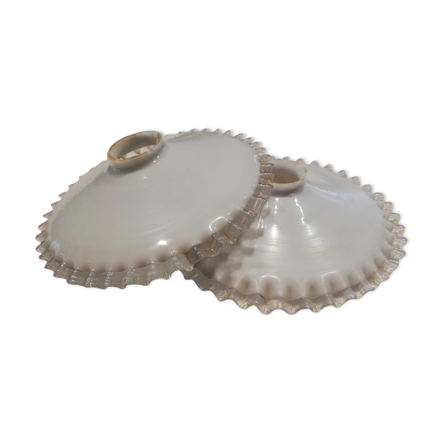 Pair of opaline lampshades, 40/50s