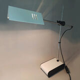 1970s original vintage white table lamp design by Veneta Lumi. Made in Italy