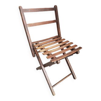 Small folding wooden chair