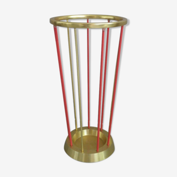 Golden and red umbrella holder