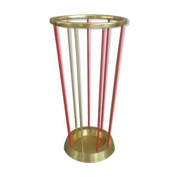 Golden and red umbrella holder