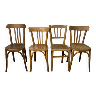 Set of 4 mismatched bistro chairs