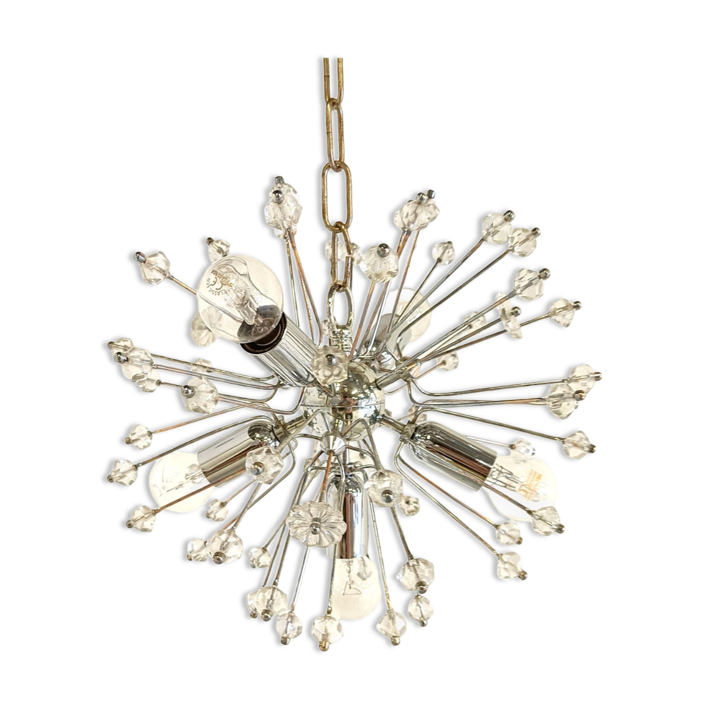 Mid century glass sputnik chandelier by Emil Stejnar, 1970s