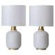 Murano Glass Table Lamps from the 1970s, White Opaline and Brass