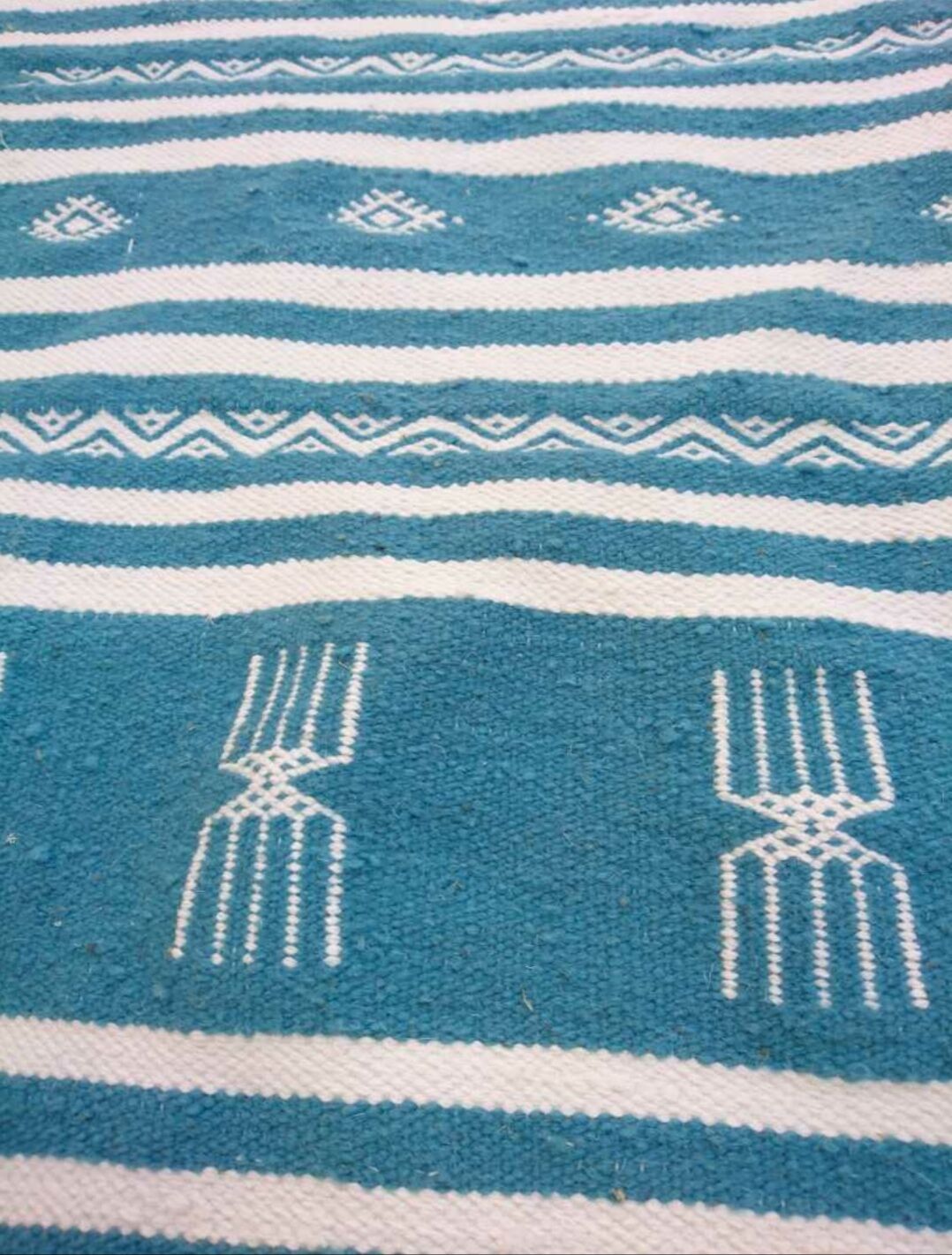 Carpet blue berber kilim made by hand 200x115cm