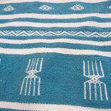 Tapis kilim bleu berbère fait à la main 200x115cm