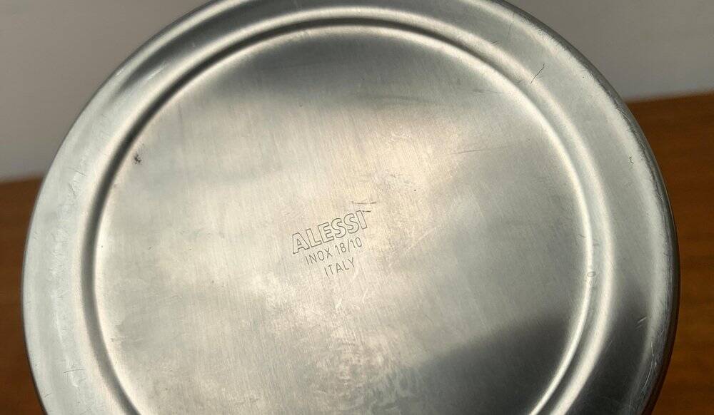 Postmodern Italian Bomb Teapot in Stainless Steel and Bakelite by Carlo Alessi for Alessi