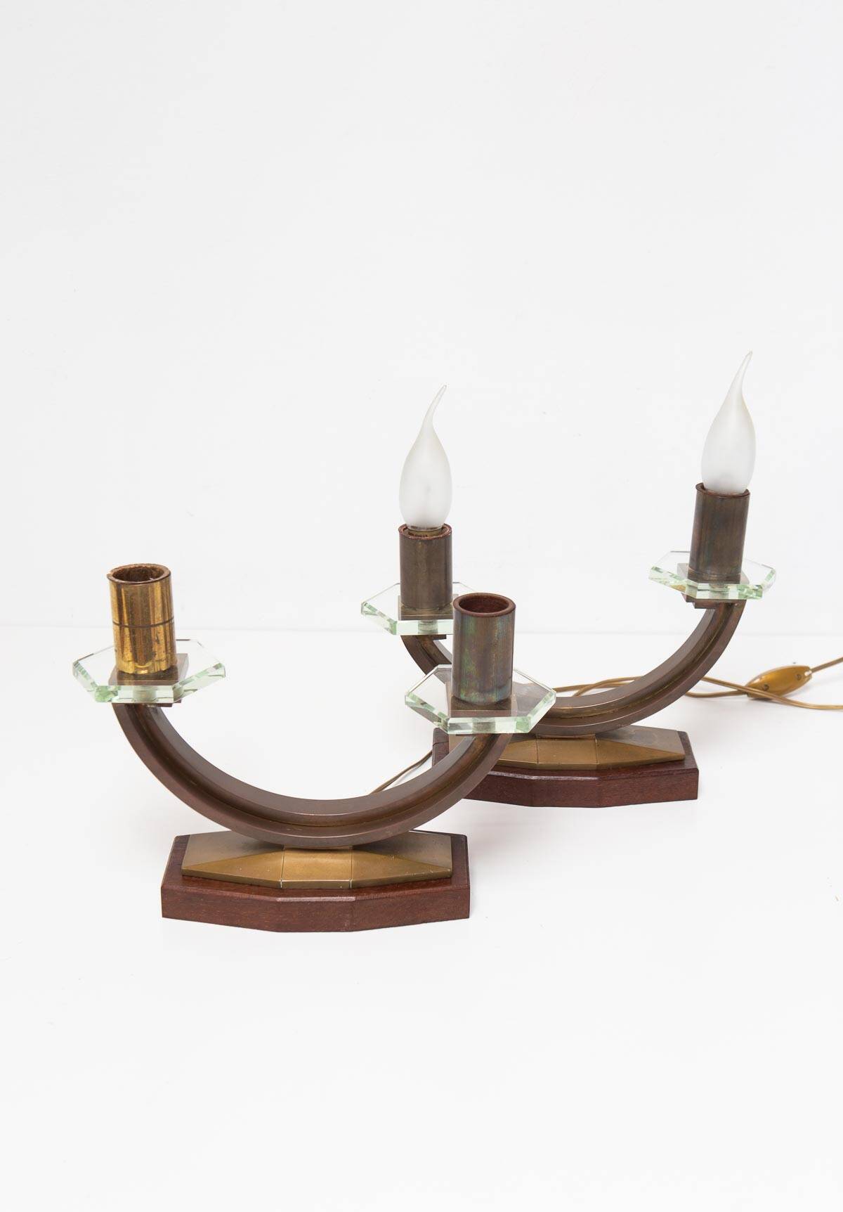 Pair of art deco style bedside lamps circa 1940