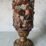 Table lamp gilded wood and stones