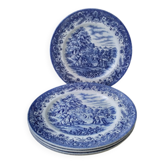 5 Churchill Currier and Ives flat plates Model Harvest