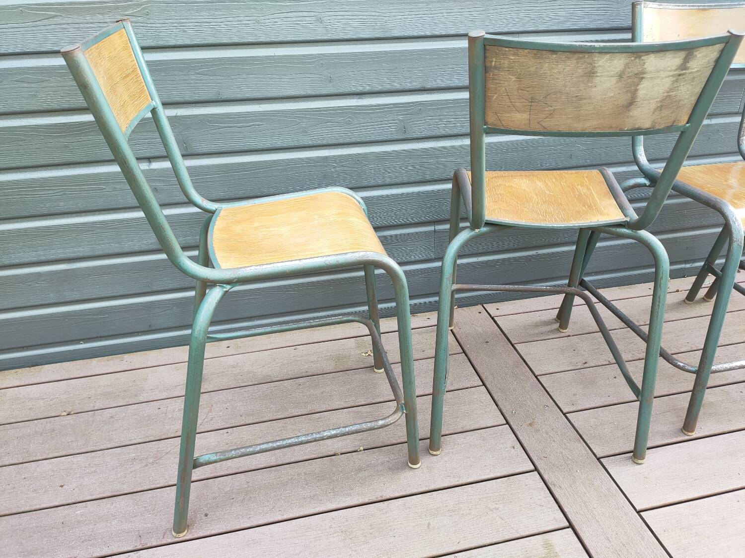 Lot de 10 chaises hautes d'école Mullca