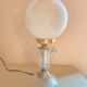 Glass lamp with white opal globe