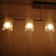 80's chrome chandelier with murano lampshades