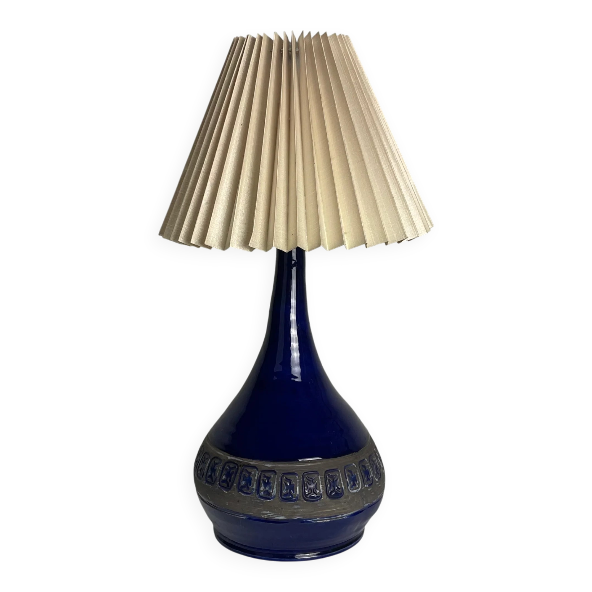 Danish blue ceramic table lamp from the 1950s.