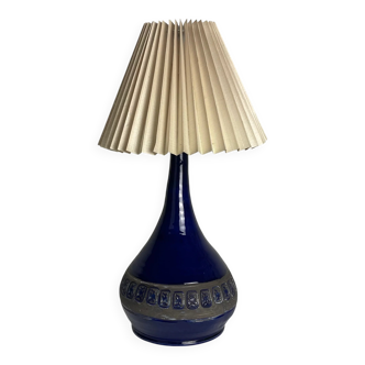 Danish blue ceramic table lamp from the 1950s.