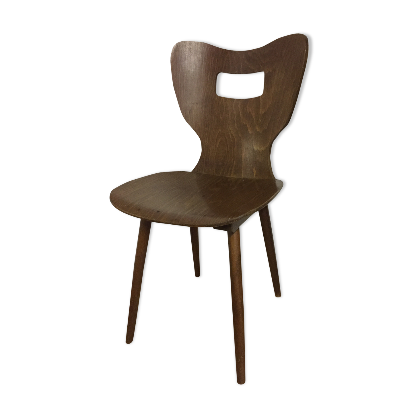 Chaise bistrot Baumann en hêtre années 50