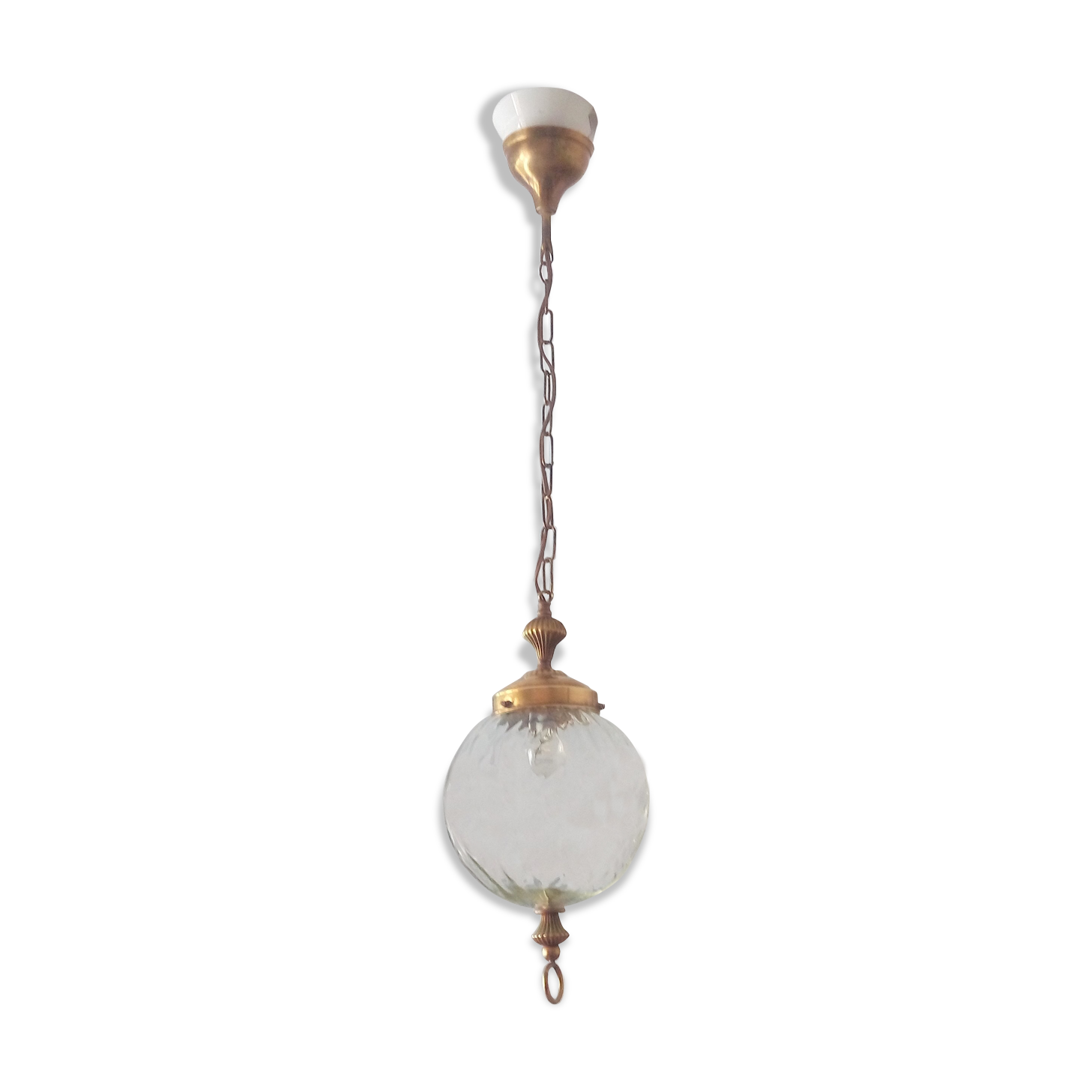 Oldhangingentry - brass & glass - 50s ball Lantern