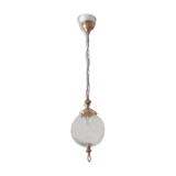 Suspension lanterne d'entrée- laiton & boule verre années 50