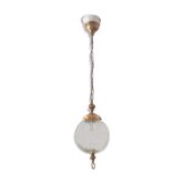Suspension lanterne d'entrée- laiton & boule verre années 50