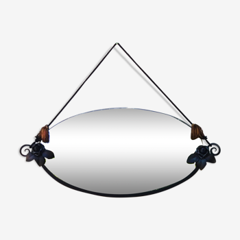 Art deco oval mirror