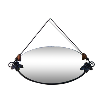 Art deco oval mirror