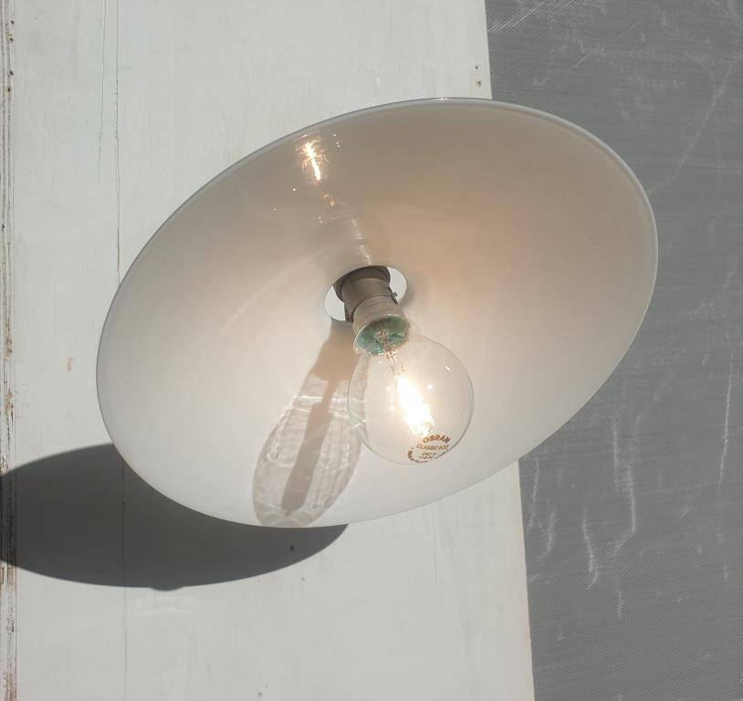 Wall lamp in opaline chrome scrolls Art Deco