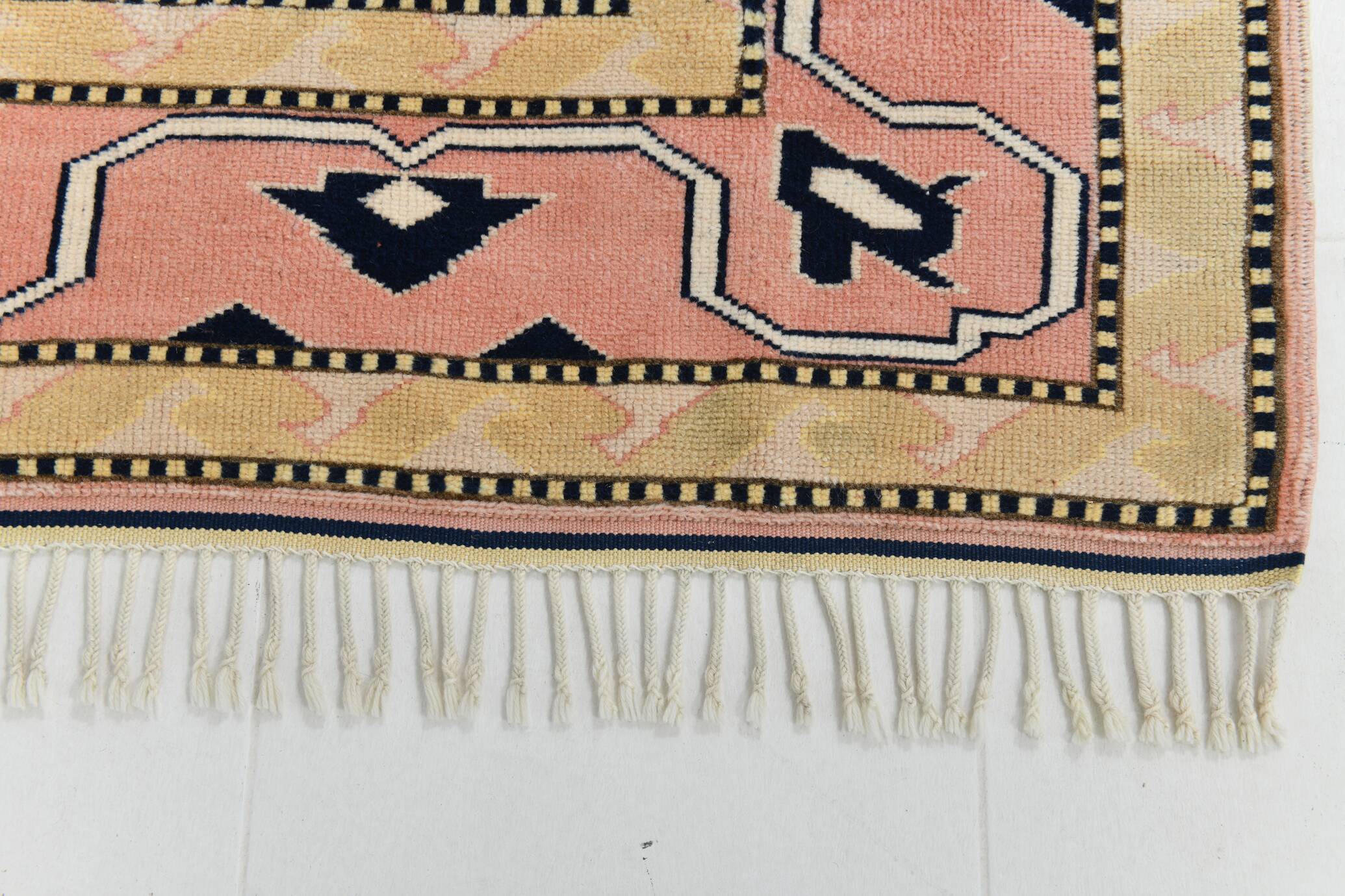 6x8 Pink & Navy Blue Oriental Vintage Rug, 186x247Cm