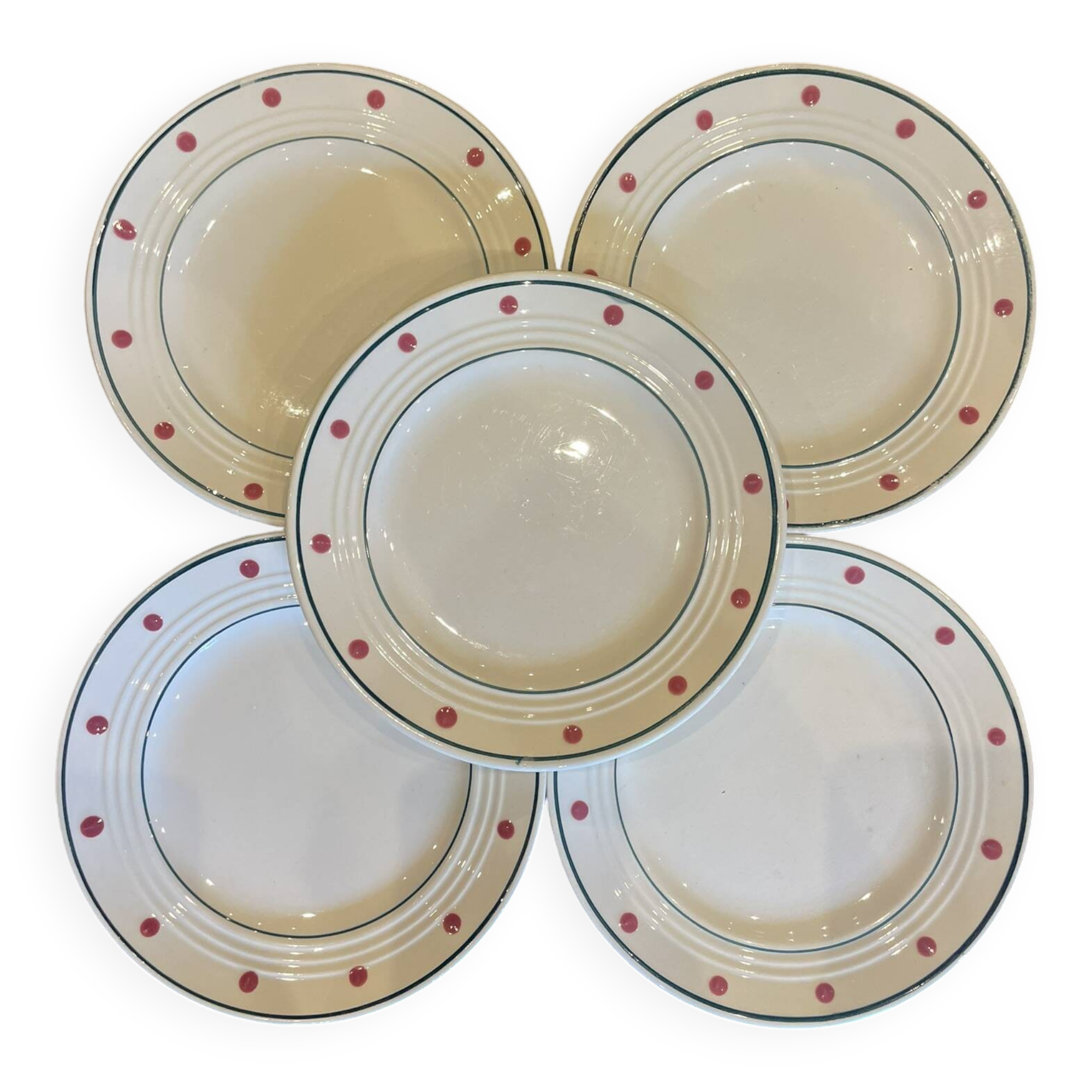 5 small Céranord St.Amand Brocatelle plates