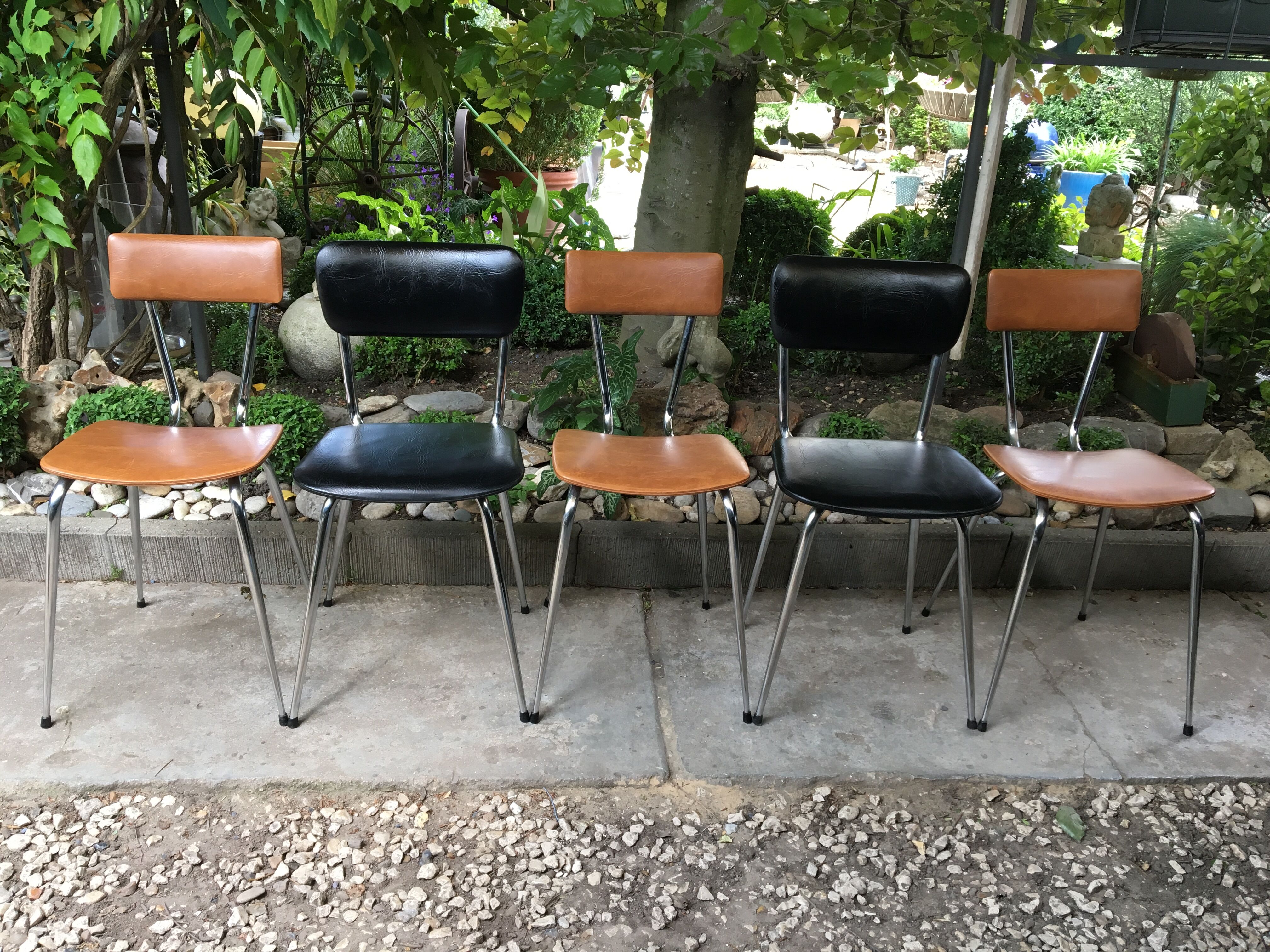 Chairs skaï  and  chrome