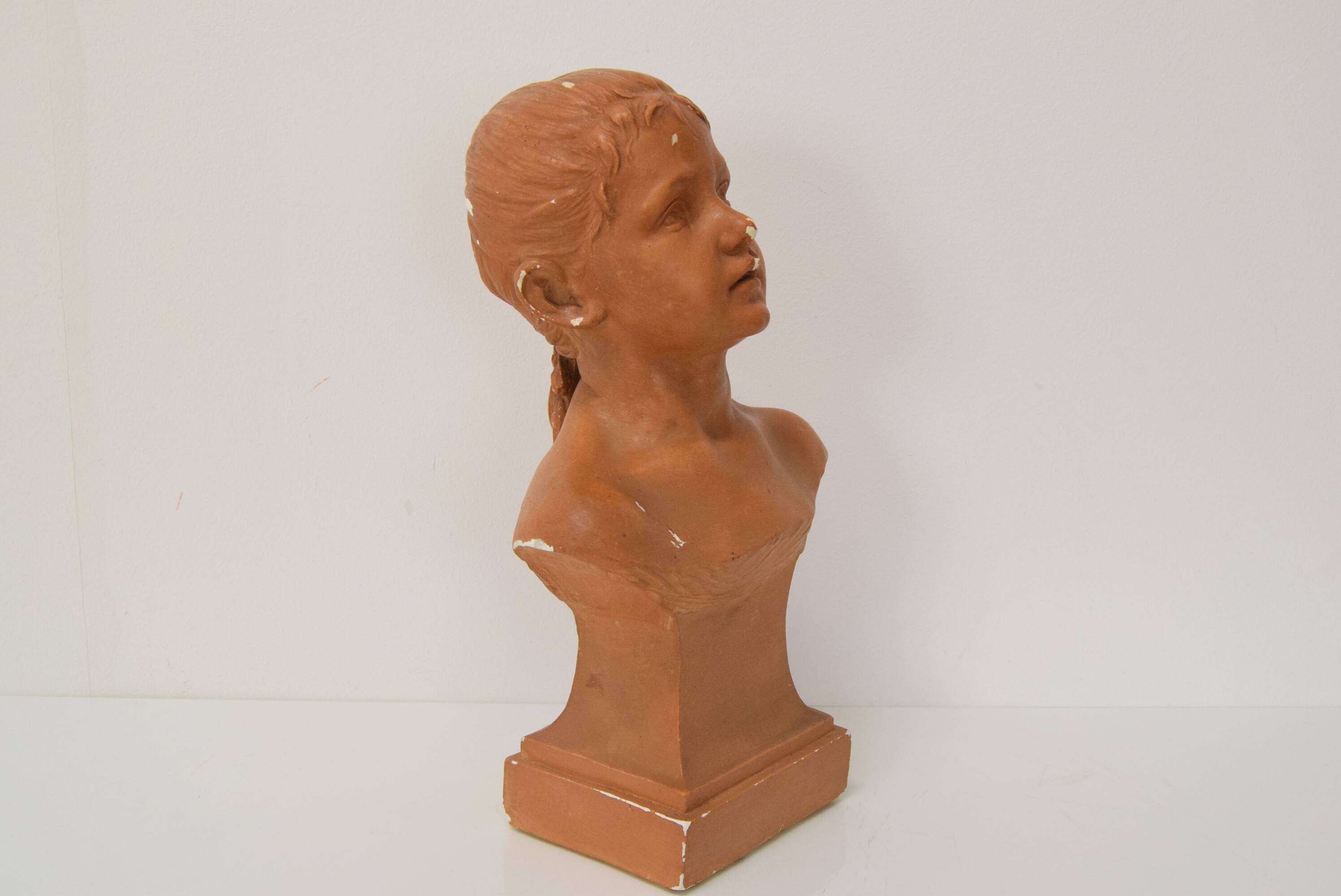Plaster bust from the Belle Époque period by Jindřich Říha, 1890s.